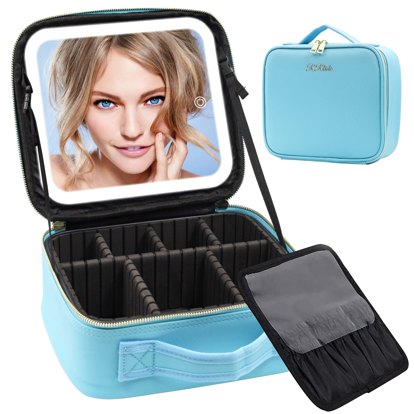 Makeup Large Capacity Cosmetic Case With LED Mirror