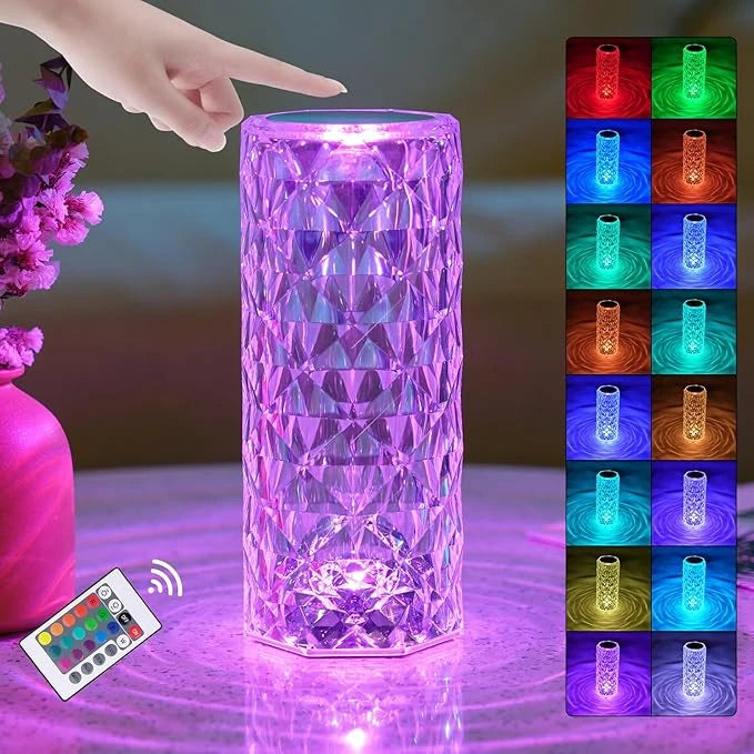Touch Crystal Lamp – 16 RGB Color Changing LED Table Lamp